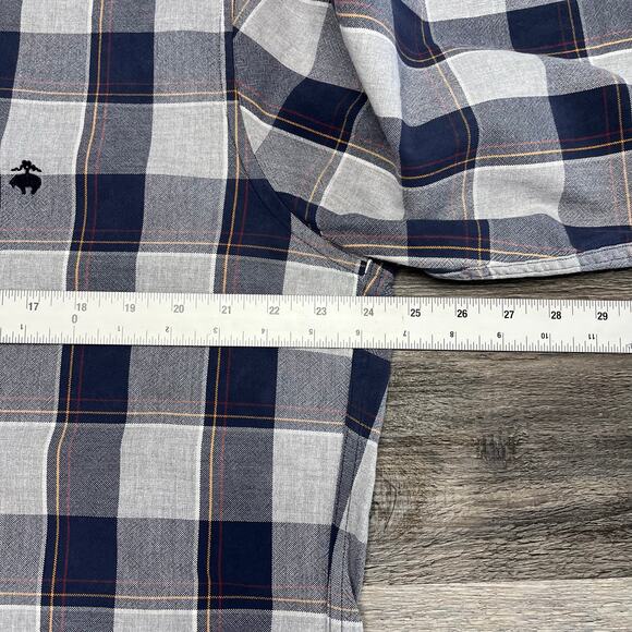 Brooks Brothers 1818 Regent Blue Gray Mens XL Buffalo Plaid Button Down Shirt‎ - Picture 3 of 8